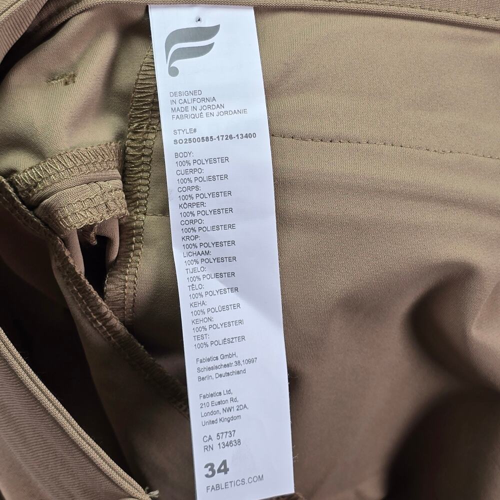 Fabletics Golf Shorts Mens 34 8" Khaki Performance Chino Stretch The Don Casual